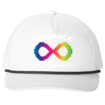 Embrace Neurodiversity Autism Adhd Asd Rainbow Brain Gift Snapback Five-Panel Rope Hat