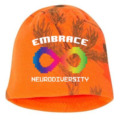 Embrace Neurodiversity Autism Adhd Asd Rainbow Brain Gift Kati - Camo Knit Beanie