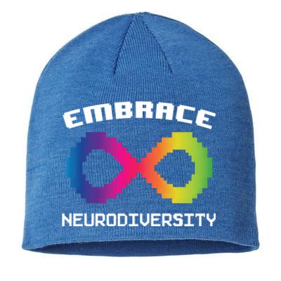 Embrace Neurodiversity Autism Adhd Asd Rainbow Brain Gift Sustainable Beanie