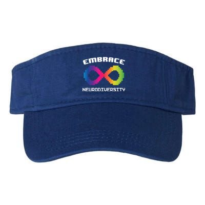 Embrace Neurodiversity Autism Adhd Asd Rainbow Brain Gift Valucap Bio-Washed Visor