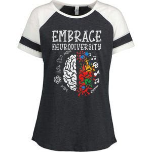 Embrace Neurodiversity Autism Awareness Asd Enza Ladies Jersey Colorblock Tee