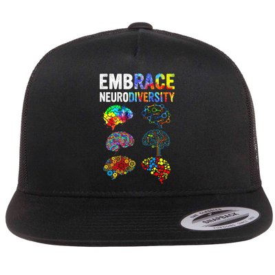 Embrace Neurodiversity Autism Awareness ASD Flatbill Hat