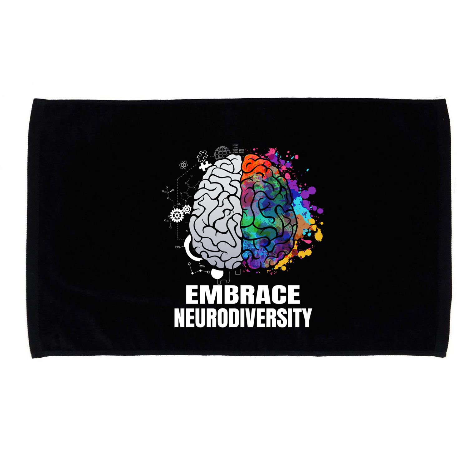 Embrace Neurodiversity Autism Adhd Asd Rainbow Brain Gift Microfiber Hand Towel