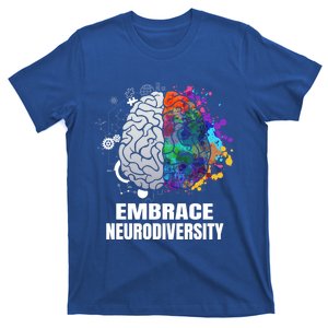 Embrace Neurodiversity Autism Adhd Asd Rainbow Brain Gift T-Shirt