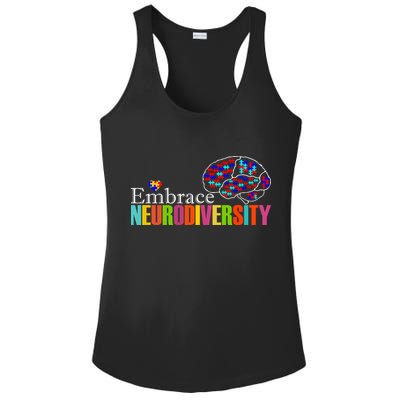 Embrace Neurodiversity Autism Awareness Month Ladies PosiCharge Competitor Racerback Tank