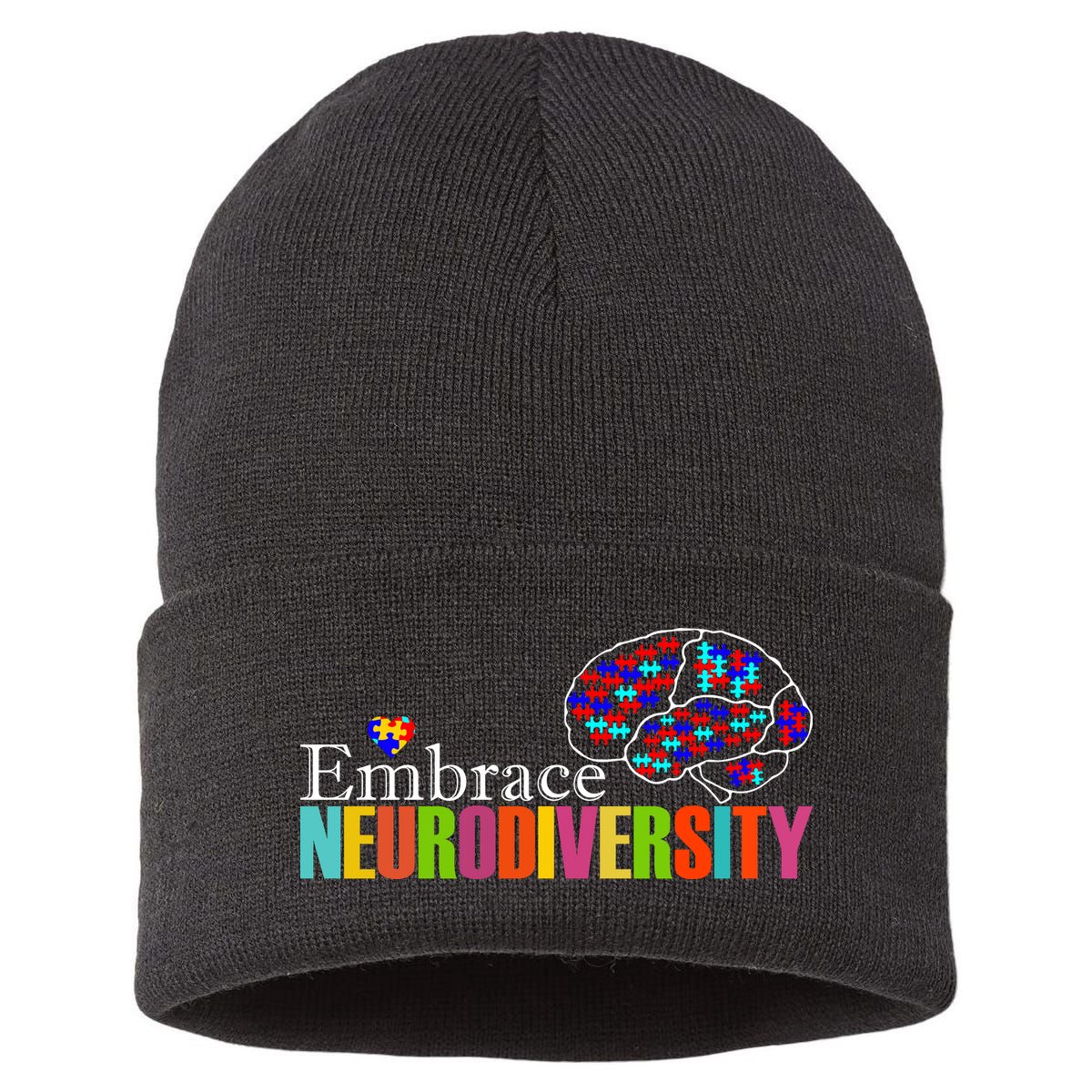 Embrace Neurodiversity Autism Awareness Month Sustainable Knit Beanie
