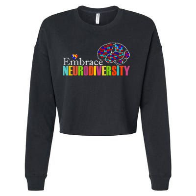 Embrace Neurodiversity Autism Awareness Month Cropped Pullover Crew