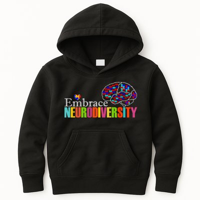 Embrace Neurodiversity Autism Awareness Month Kids Hoodie