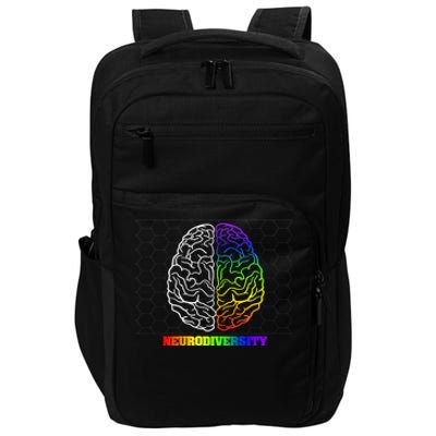 Embrace Neurodiversity Autism Adhd Asd Rainbow Brain Funny Gift Impact Tech Backpack