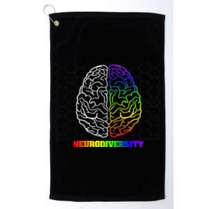 Embrace Neurodiversity Autism Adhd Asd Rainbow Brain Funny Gift Platinum Collection Golf Towel