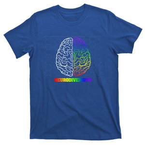 Embrace Neurodiversity Autism Adhd Asd Rainbow Brain Funny Gift T-Shirt