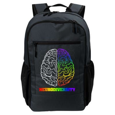 Embrace Neurodiversity Autism Adhd Asd Rainbow Brain Funny Gift Daily Commute Backpack