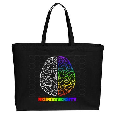 Embrace Neurodiversity Autism Adhd Asd Rainbow Brain Funny Gift Cotton Canvas Jumbo Tote