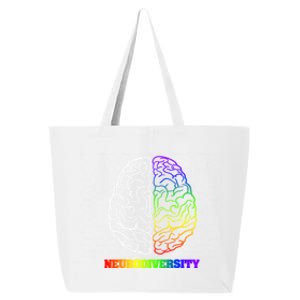 Embrace Neurodiversity Autism Adhd Asd Rainbow Brain Funny Gift 25L Jumbo Tote