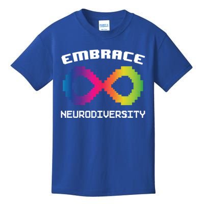 Embrace Neurodiversity Autism Adhd Asd Rainbow Brain Gift Kids T-Shirt