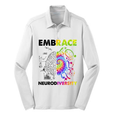 Embrace Neurodiversity Autism Awareness Silk Touch Performance Long Sleeve Polo