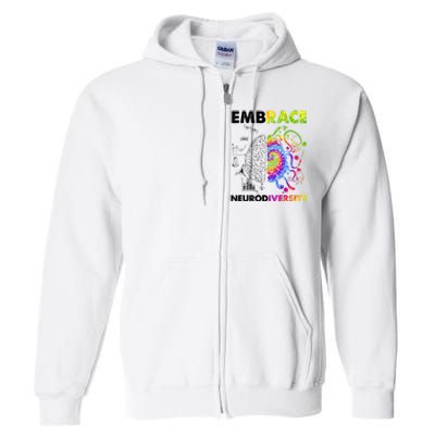 Embrace Neurodiversity Autism Awareness Full Zip Hoodie