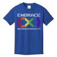 Embrace Neurodiversity Autism Adhd Asd Rainbow Brain Gift Kids T-Shirt