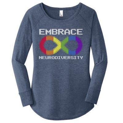 Embrace Neurodiversity Autism Adhd Asd Rainbow Brain Gift Women's Perfect Tri Tunic Long Sleeve Shirt