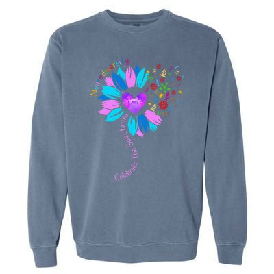 Embrace Neurodiversity Autism Awareness ASD ADHD Garment-Dyed Sweatshirt