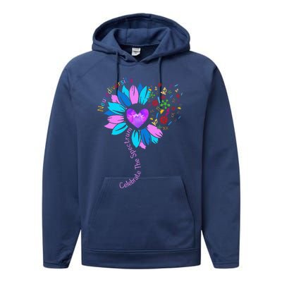 Embrace Neurodiversity Autism Awareness ASD ADHD Performance Fleece Hoodie