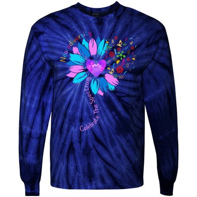 Embrace Neurodiversity Autism Awareness ASD ADHD Tie-Dye Long Sleeve Shirt