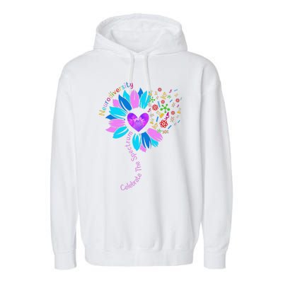 Embrace Neurodiversity Autism Awareness ASD ADHD Garment-Dyed Fleece Hoodie