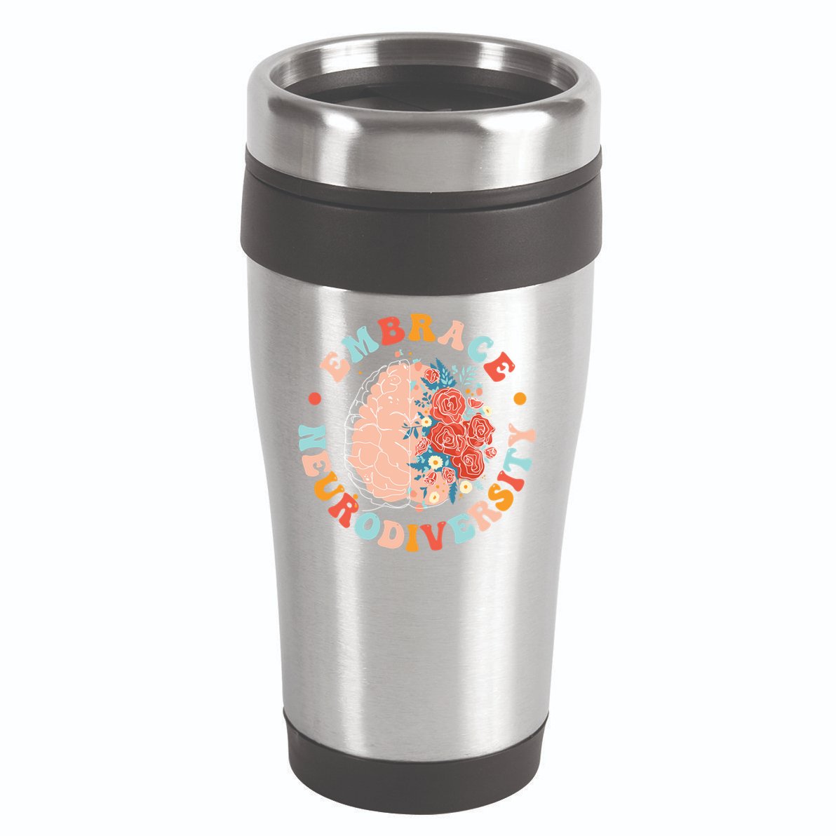 Embrace Neurodiversity Autism Awareness Neurodivergent Gift 16oz Travel Tumbler