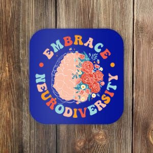 Embrace Neurodiversity Autism Awareness Neurodivergent Gift Coaster