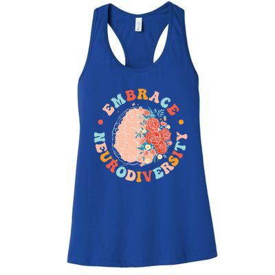 Embrace Neurodiversity Autism Awareness Neurodivergent Gift Women's Racerback Tank