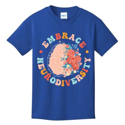 Embrace Neurodiversity Autism Awareness Neurodivergent Gift Kids T-Shirt