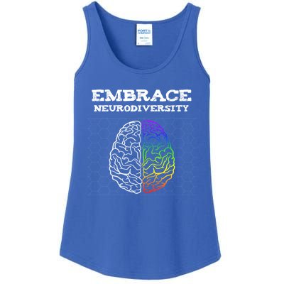 Embrace Neurodiversity Autism Adhd Asd Rainbow Brain Gift Ladies Essential Tank