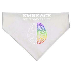 Embrace Neurodiversity Autism Adhd Asd Rainbow Brain Gift USA-Made Doggie Bandana