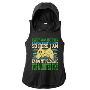 Every Now And Then I Leave My Room Gaming Ladies PosiCharge Tri-Blend Wicking Draft Hoodie Tank