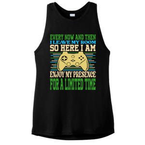 Every Now And Then I Leave My Room Gaming Ladies PosiCharge Tri-Blend Wicking Tank