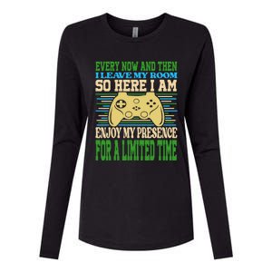 Every Now And Then I Leave My Room Gaming Womens Cotton Relaxed Long Sleeve T-Shirt