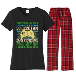 Every Now And Then I Leave My Room Gaming Women's Flannel Pajama Set