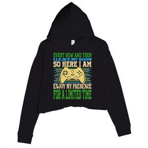 Every Now And Then I Leave My Room Gaming Crop Fleece Hoodie