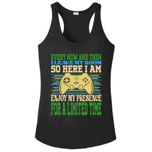 Every Now And Then I Leave My Room Gaming Ladies PosiCharge Competitor Racerback Tank