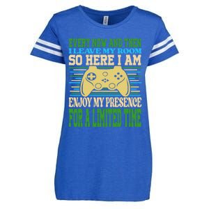 Every Now And Then I Leave My Room Gaming Enza Ladies Jersey Football T-Shirt