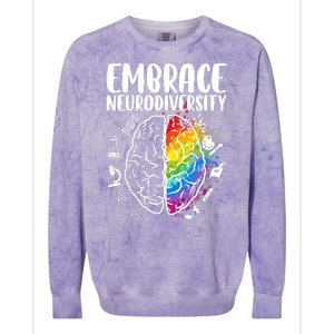 Embrace Neurodiversity Autism Awareness Colorful Brain Colorblast Crewneck Sweatshirt