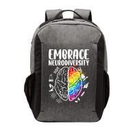Embrace Neurodiversity Autism Awareness Colorful Brain Vector Backpack