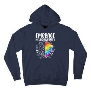 Embrace Neurodiversity Autism Awareness Colorful Brain Tall Hoodie