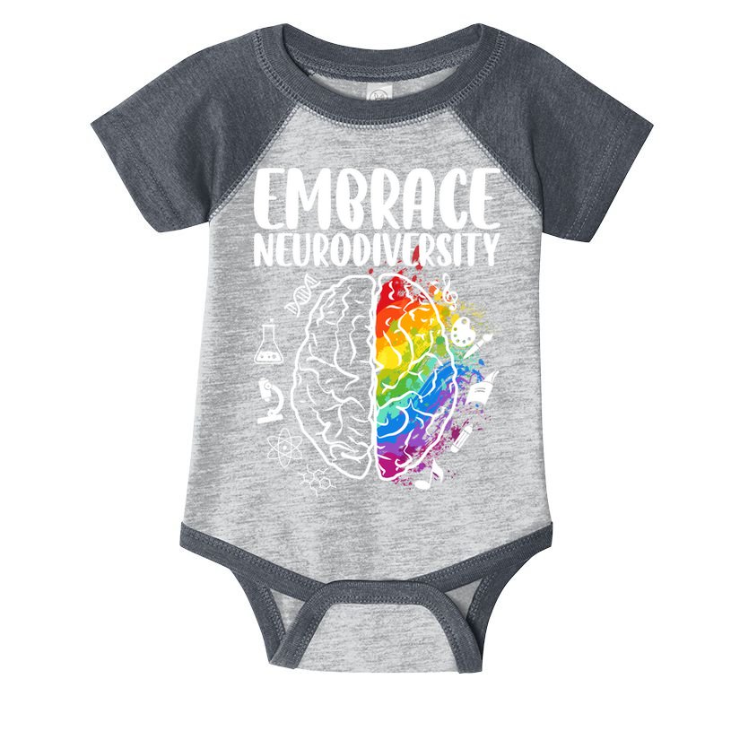 Embrace Neurodiversity Autism Awareness Colorful Brain Infant Baby Jersey Bodysuit