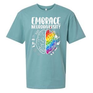 Embrace Neurodiversity Autism Awareness Colorful Brain Sueded Cloud Jersey T-Shirt