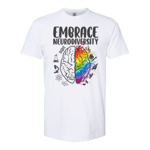 Embrace Neurodiversity Autism Awareness Colorful Brain Softstyle CVC T-Shirt