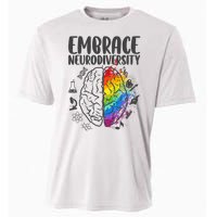 Embrace Neurodiversity Autism Awareness Colorful Brain Cooling Performance Crew T-Shirt