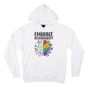 Embrace Neurodiversity Autism Awareness Colorful Brain Hoodie