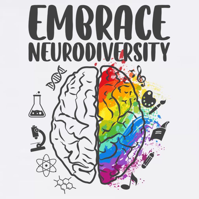 Embrace Neurodiversity Autism Awareness Colorful Brain Sweatshirt