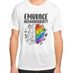 Embrace Neurodiversity Autism Awareness Colorful Brain Adult ChromaSoft Performance T-Shirt